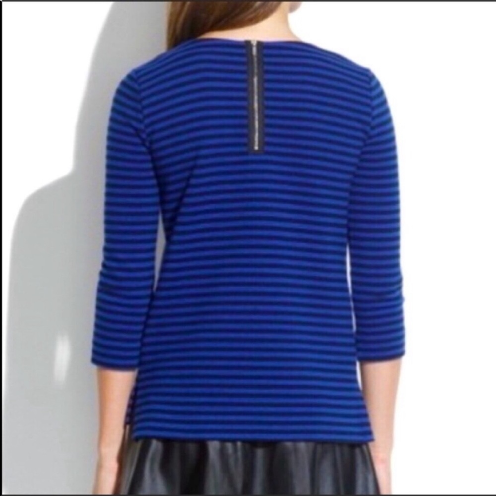 Madewell Blue/Black Striped Top - Like New! - Picture 2 of 13